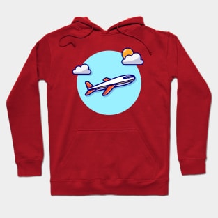 Plane Cartoon Vector Icon Illustration Hoodie